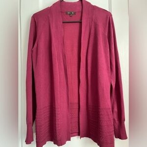 Lety and Me Rib Knit Open Cardigan with Long Sleeves, Size: Medium